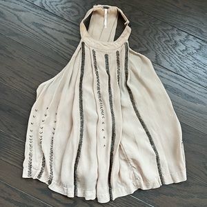Free People Beaded High Neck Tank